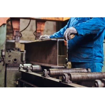 High-tonnage stamping press in an automotive manufacturing facility