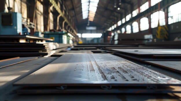 Interior of Industrial Steel Warehouse
