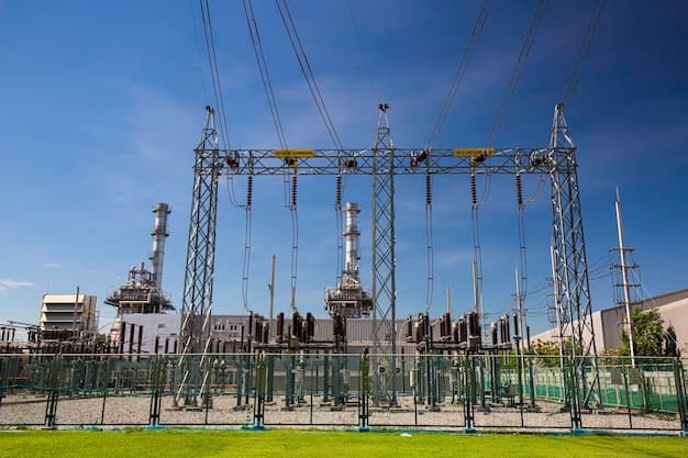 Column high voltage transformer against the field green Electric current redistribution substation