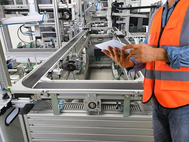 Engineers use technology to control production machinery in industrial plants.
