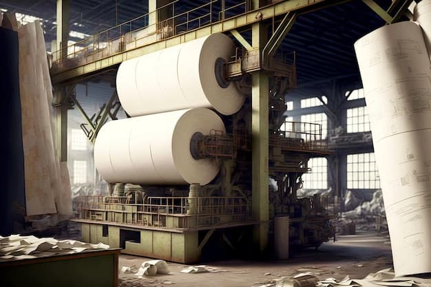 Process of creating paper in factory pulp and paper industry