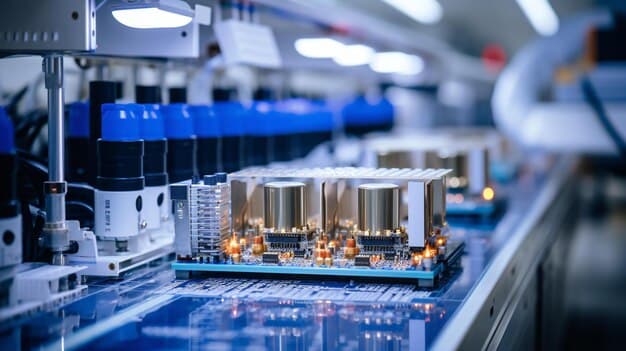 Precision Automation Technology in Action on a HighTech Manufacturing Assembly Line Floor