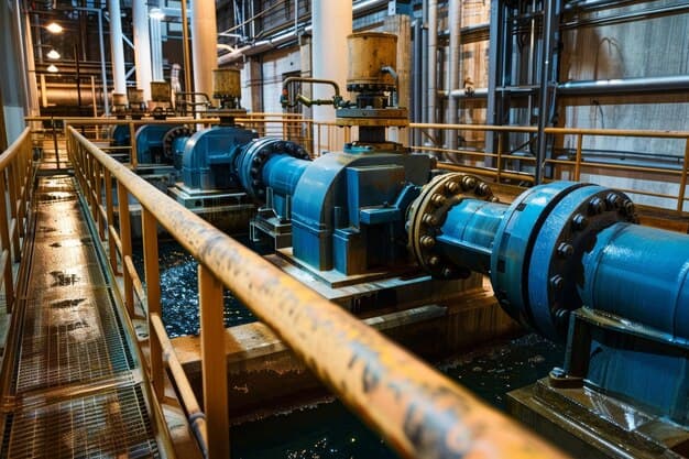 Industrial water treatment plant featuring heavyduty pumps and pipes for effective water management