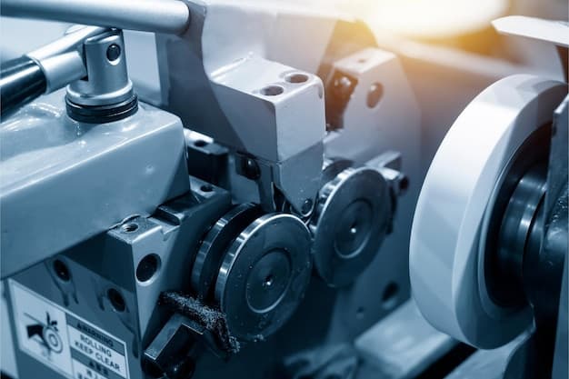 The tube bending machine in the light blue sceneThe hydraulic tube bending machine