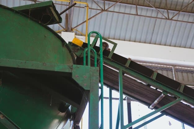 Low angle view of metal structure in factory