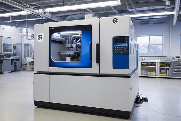 A lab with a large machine that saysgeon it