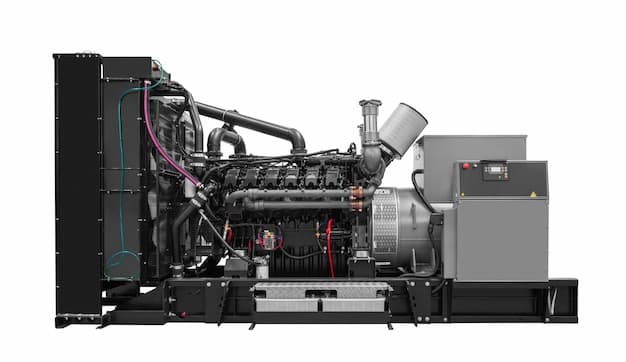 Gas piston diesel electric generator isolated on white background