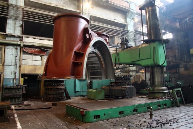 Manufacture of water turbines The huge machine turbine production Large parts of the plant