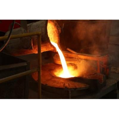 Electric arc furnace in a steel manufacturing facility