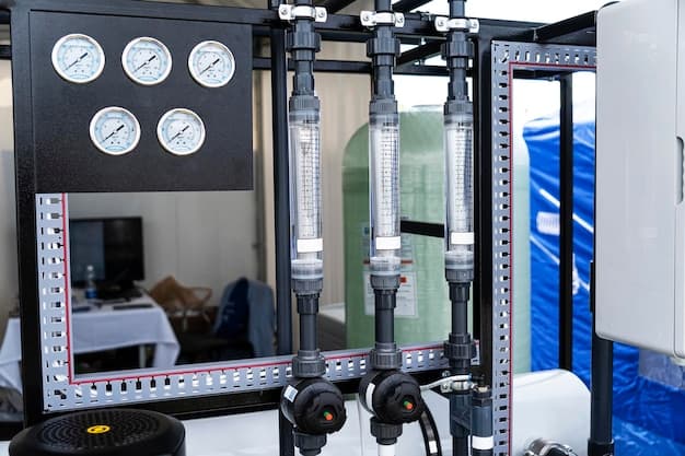 Water purification filter equipment in workshop water research laboratory