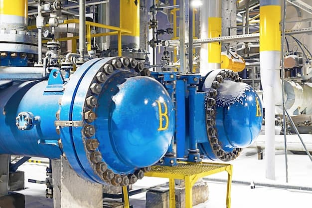 Two blue process filters purify the gas from mechanical impurities.