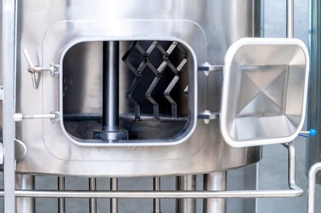 Stainless steel boilers and vessels with pipes for brewing beer in a brewery
