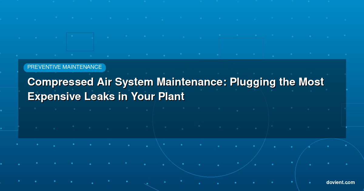 Compressed Air System Maintenance: Plugging the Most Expensive Leaks in Your Plant